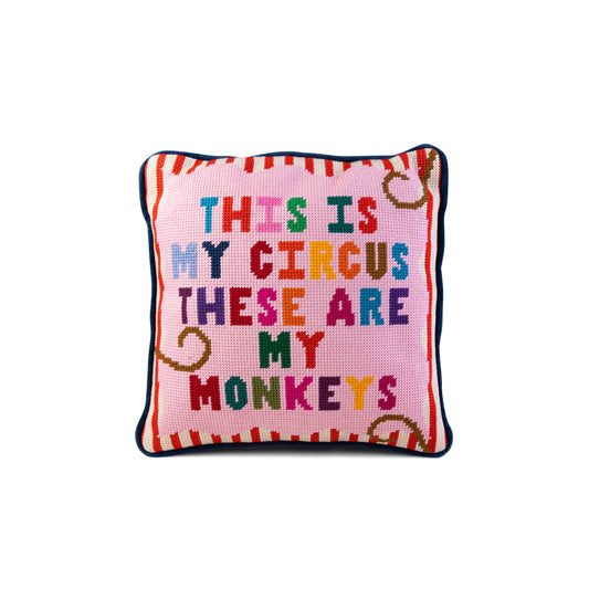 This is My Circus Needlepoint Pillow