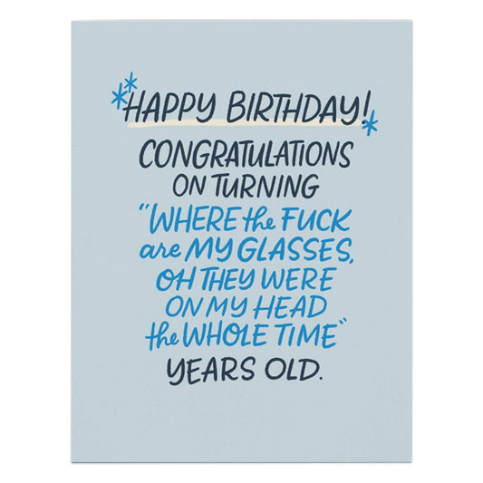 Hachette Book Group - Where Are My Glasses Years Old Birthday Card