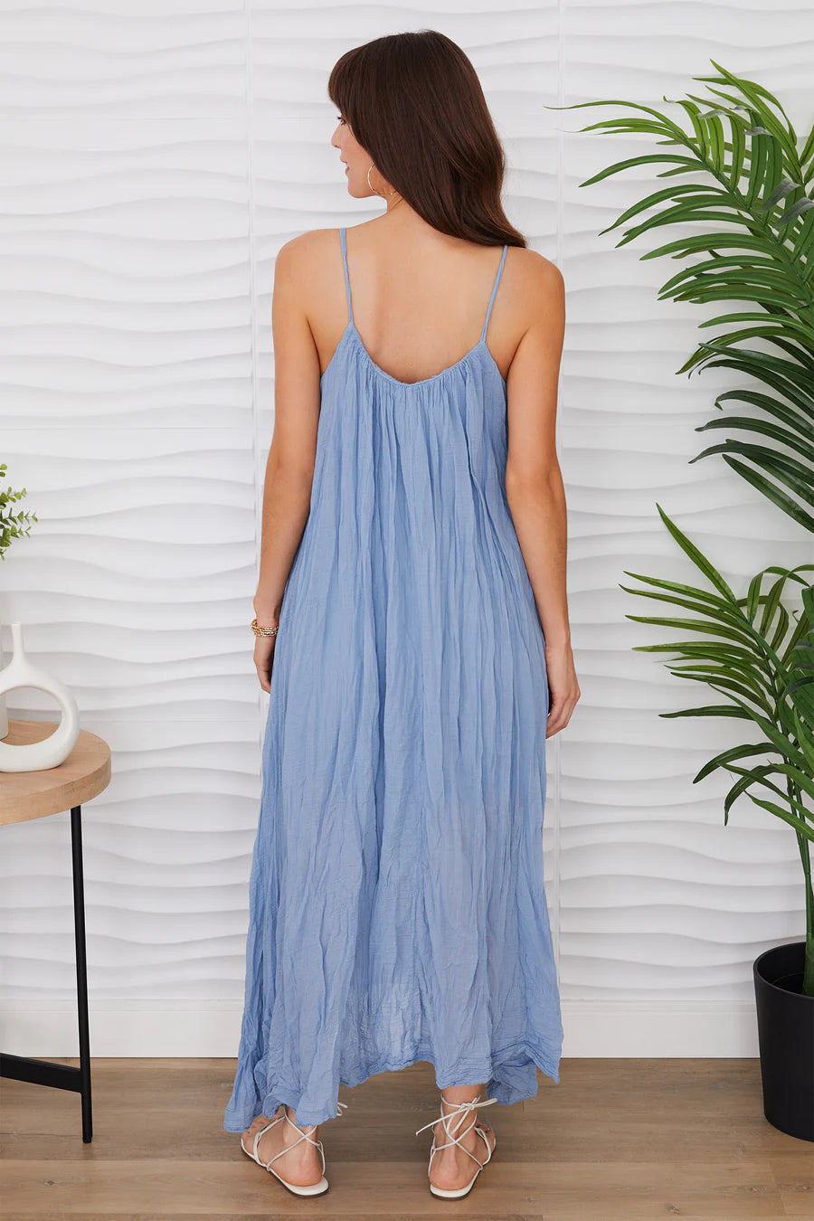 Milio Milano - Spaghetti Strap Gauze Maxi Dress