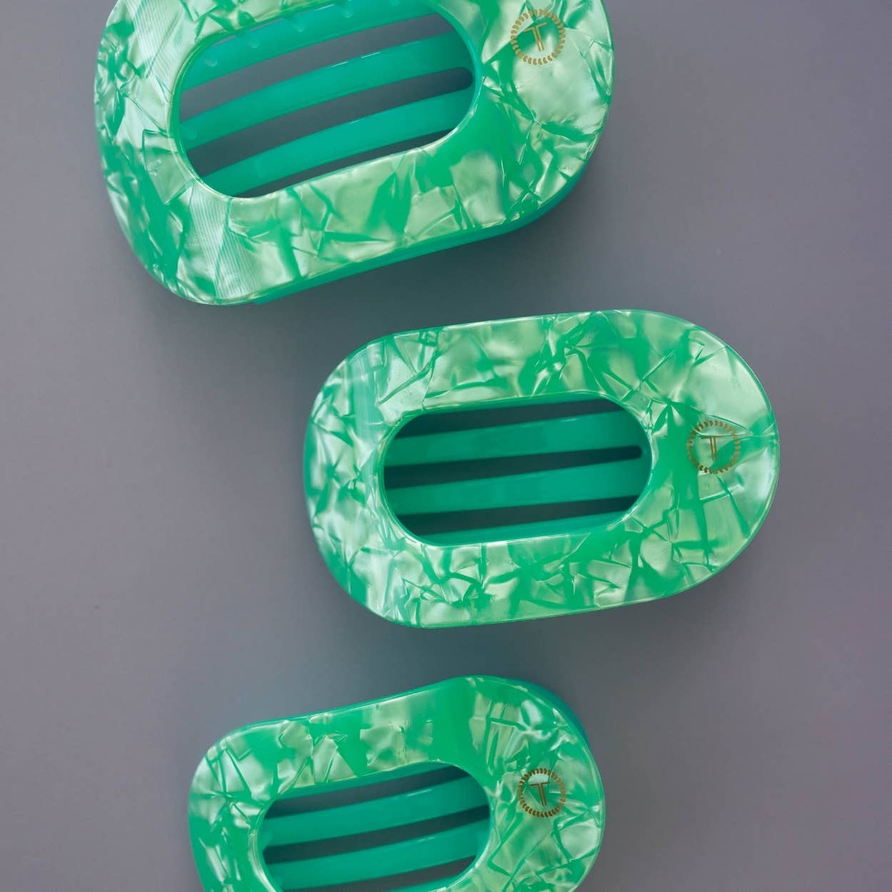 TELETIES - Flat Round Hair Clip | Large | Spring Splash
