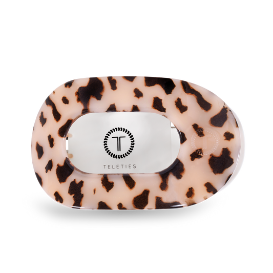 TELETIES - Round Flat Hair Clip | Large | Blonde Tortoise