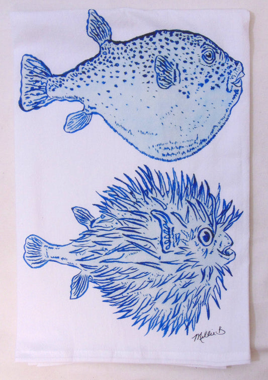 Lowcountry Linens - Limited Edition Puffer Fish Flour Sack Napkins