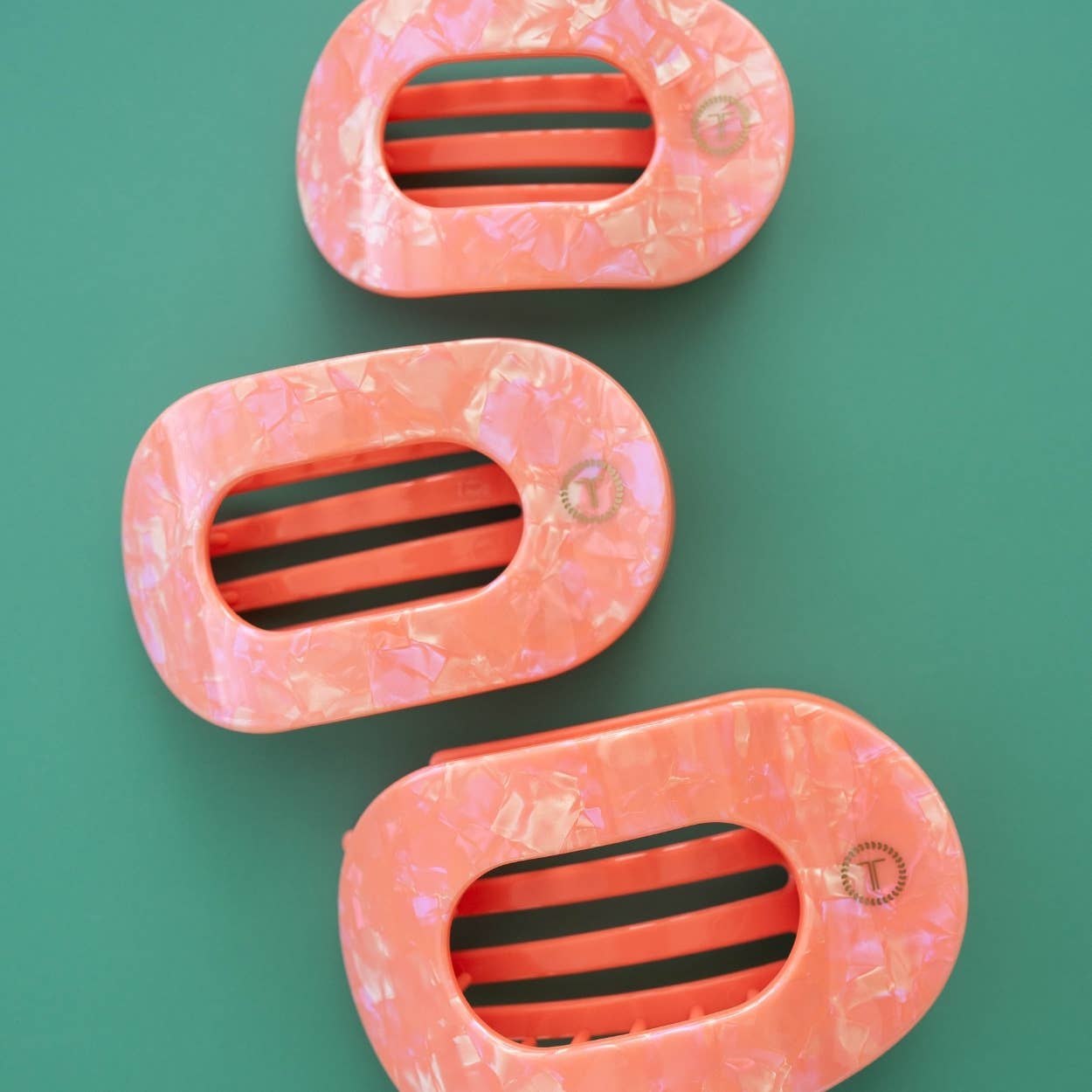 TELETIES - Flat Round Hair Clip | Medium | Dreamsicle
