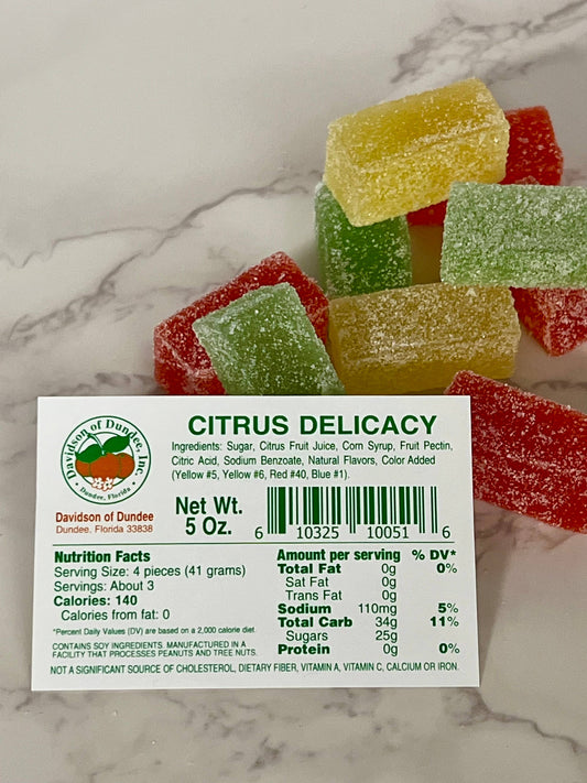 Davidson of Dundee Inc - Florida Citrus Candy, Citrus Delicacy, 5oz Bag