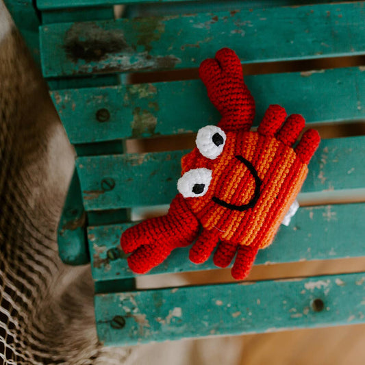 Pebble - Plush Crab Rattle - Red