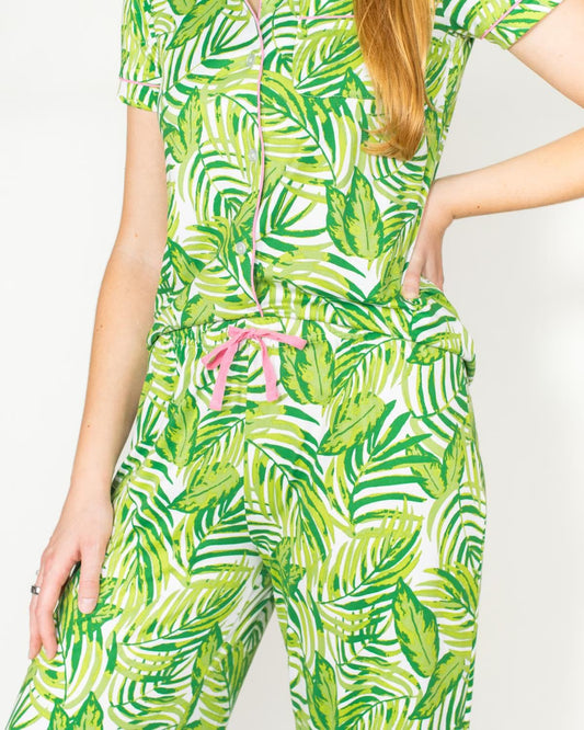 The Royal Standard-Sleep/Lounge Pant - White/Green/Pink