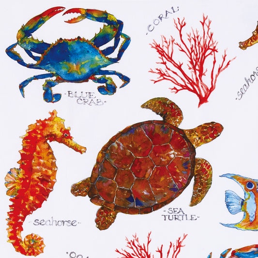 Peking Handicraft- Field Guide Sealife Kitchen Towel