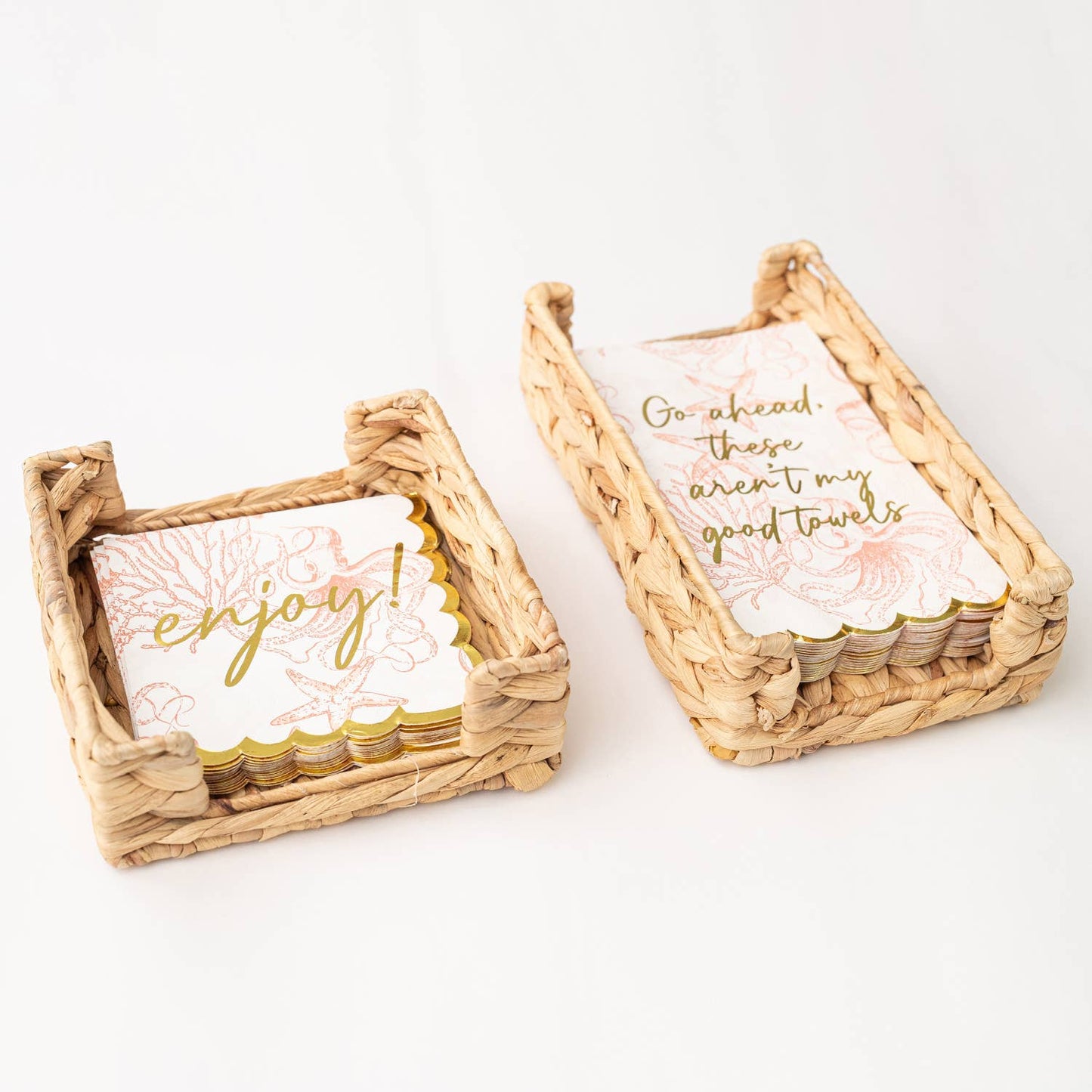 8 Oak Lane - Coral Octopus Paper Guest Towel Packs