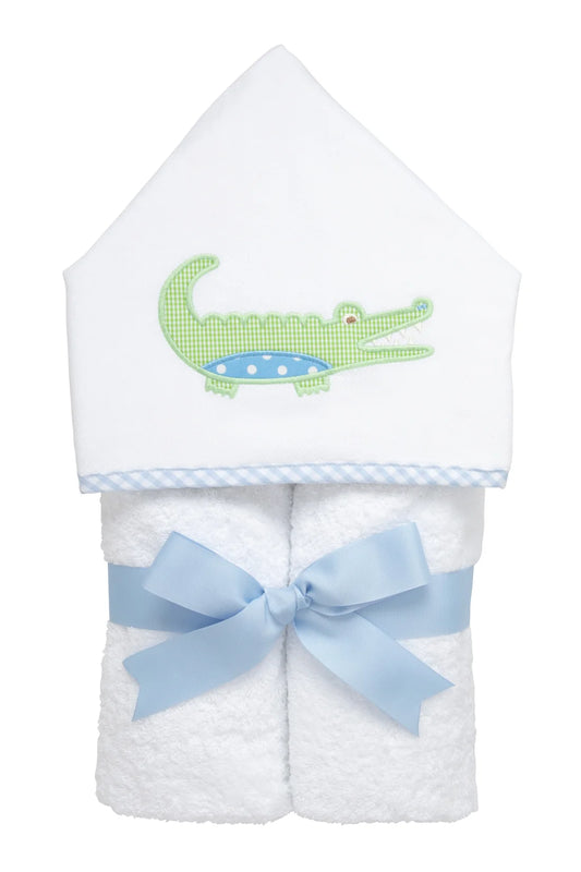 3 Marthas - Alligator Applique Everykid Hooded Towel