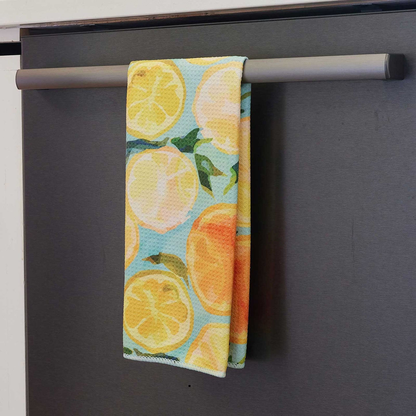 rockflowerpaper - LEMON SLICES blu Kitchen Tea Towel