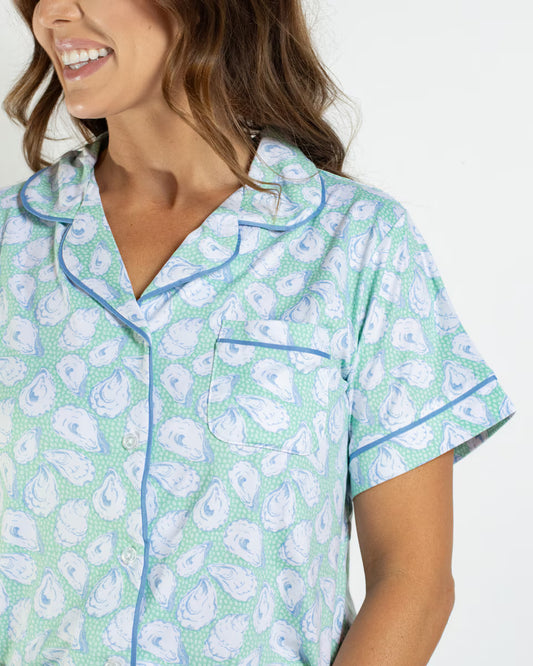 The Royal Standard - A Little Salty Short Sleeve Button Up Sleep Shirt
