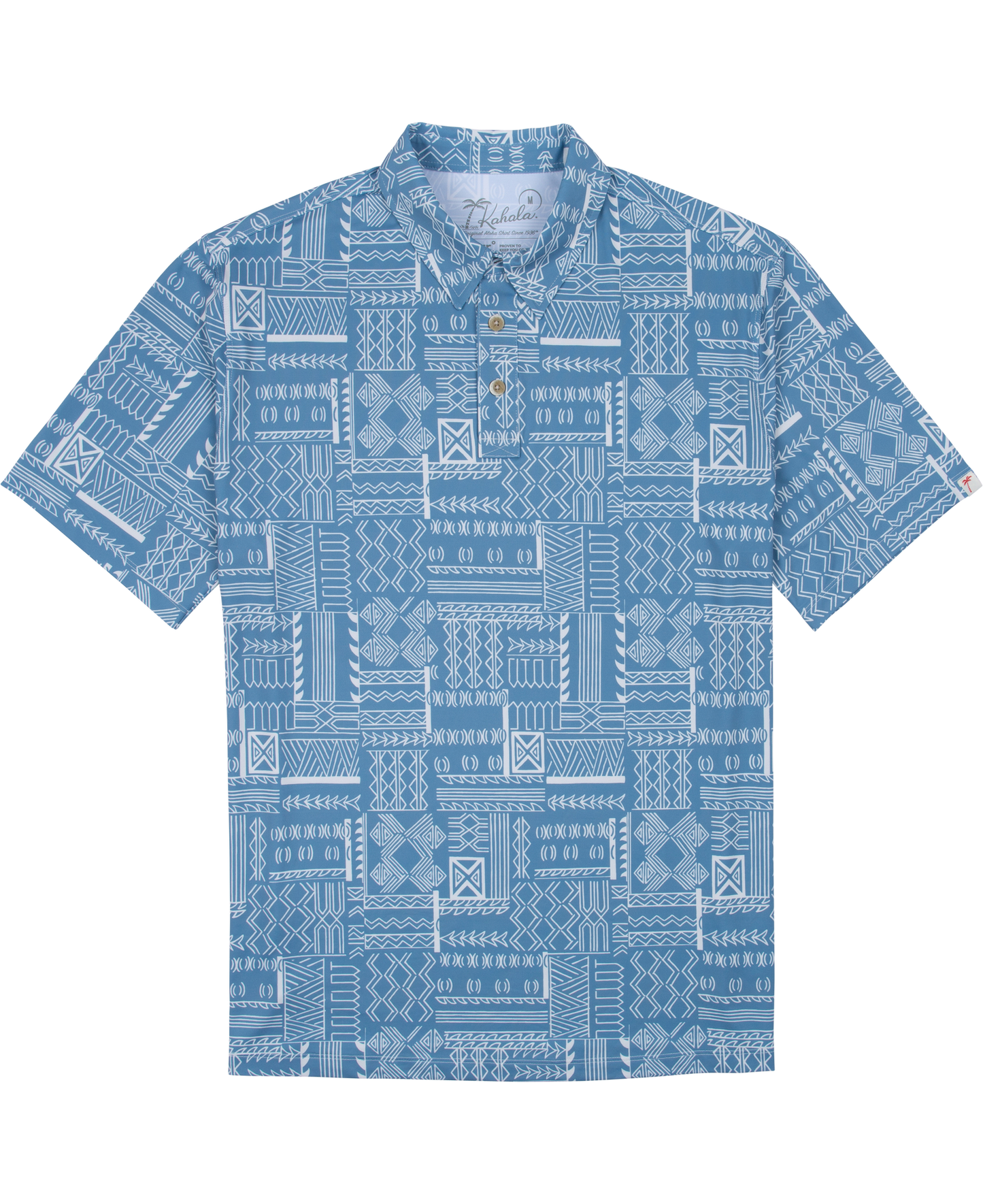 Kahala- Tapa Vibes Knit Polo- Chambray