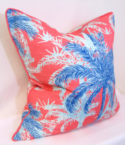 Lowcountry Linens - Limited Edition Palm Beach Pillow Cover and Insert, With Welt