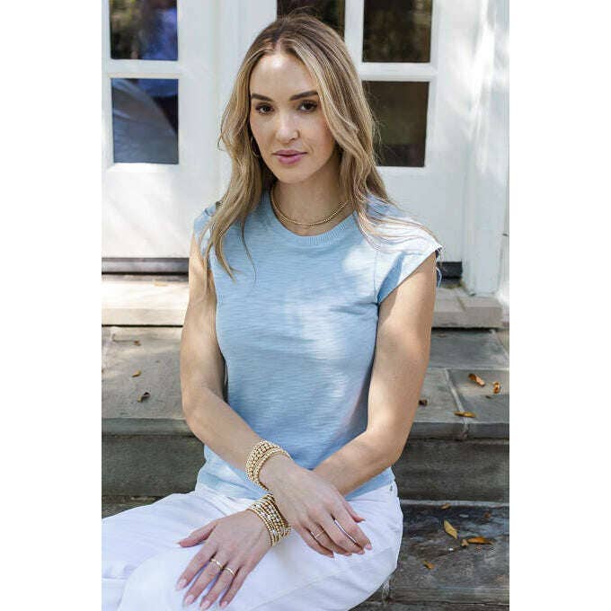 erin gray - Tyler Casual Muscle Tee in Chambray