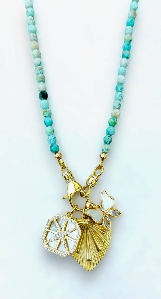 Shiver + Duke - Peruvian Turquoise Beaded Necklace