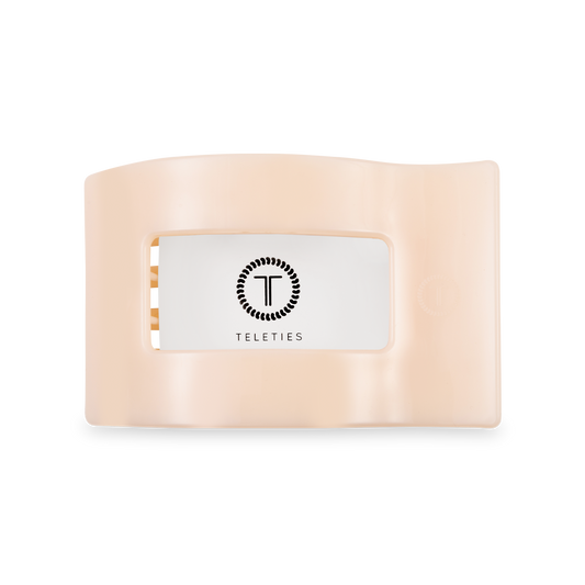 TELETIES - Flat Rectangle Hair Clip | Medium | Almond Beige