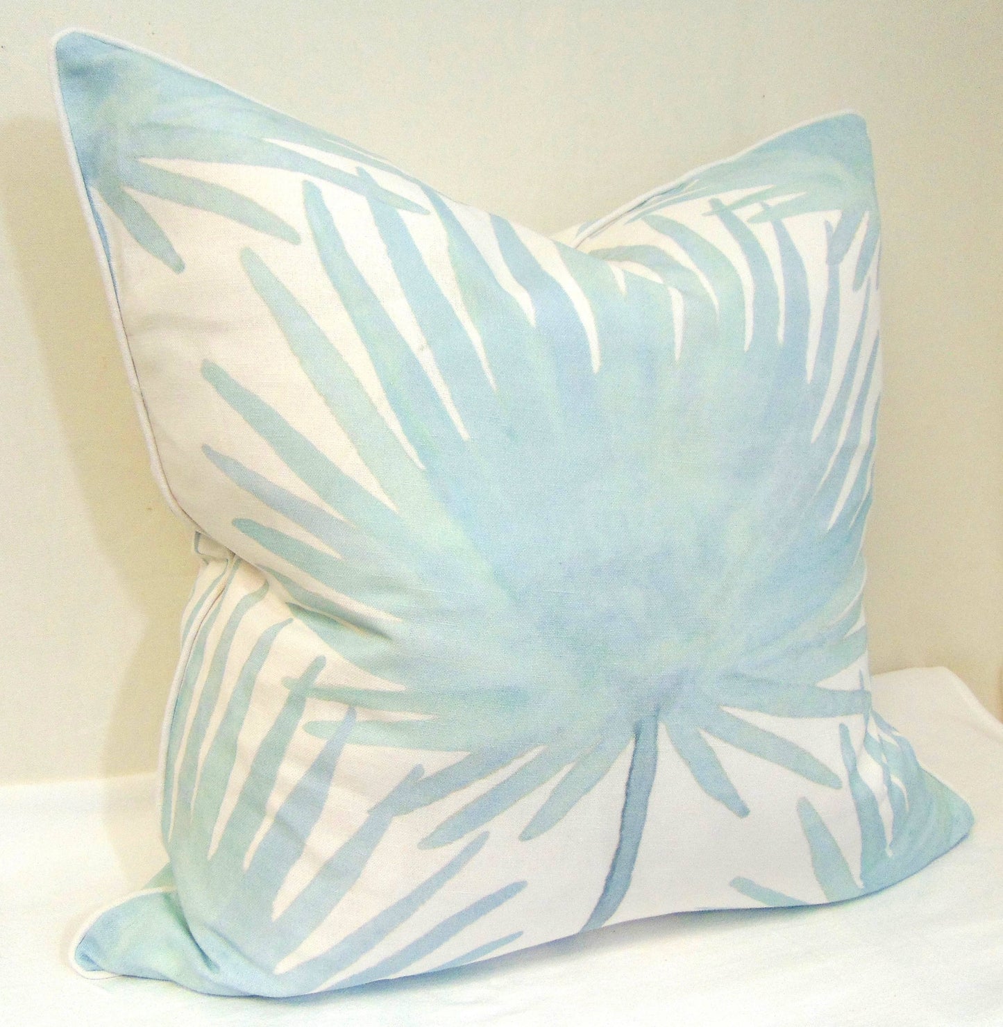 Lowcountry Linens - Limited Edition Palm Frond Pillow Cover With Welt