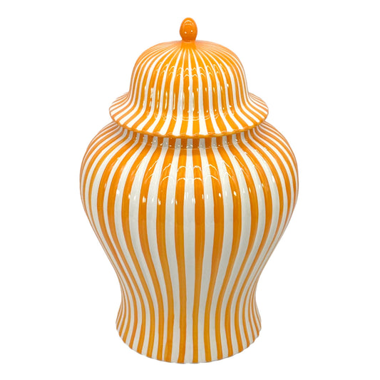 Galt International Company - Orange & White Candy Cane Striped Ceramic Vase 18"