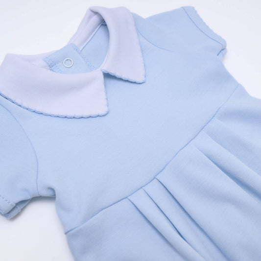 Magnolia Baby - Essentials Solid Collared Baby Bubble - Blue