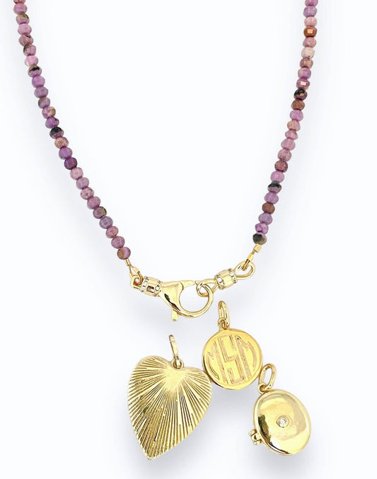 Shiver + Duke - Bursting Heart Pendant for Necklace Charm Bar