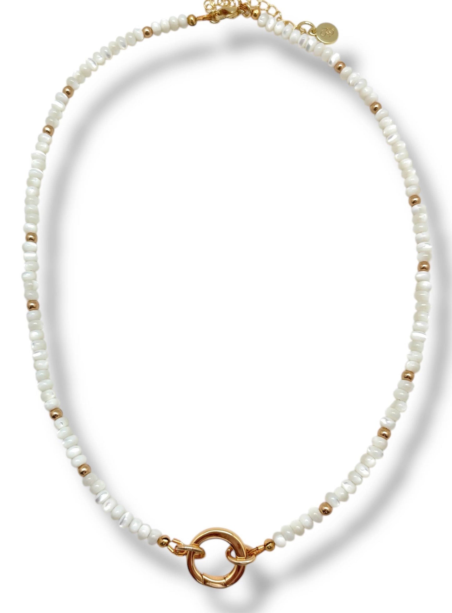 Shiver + Duke - Mother of Pearl Beaded Necklace