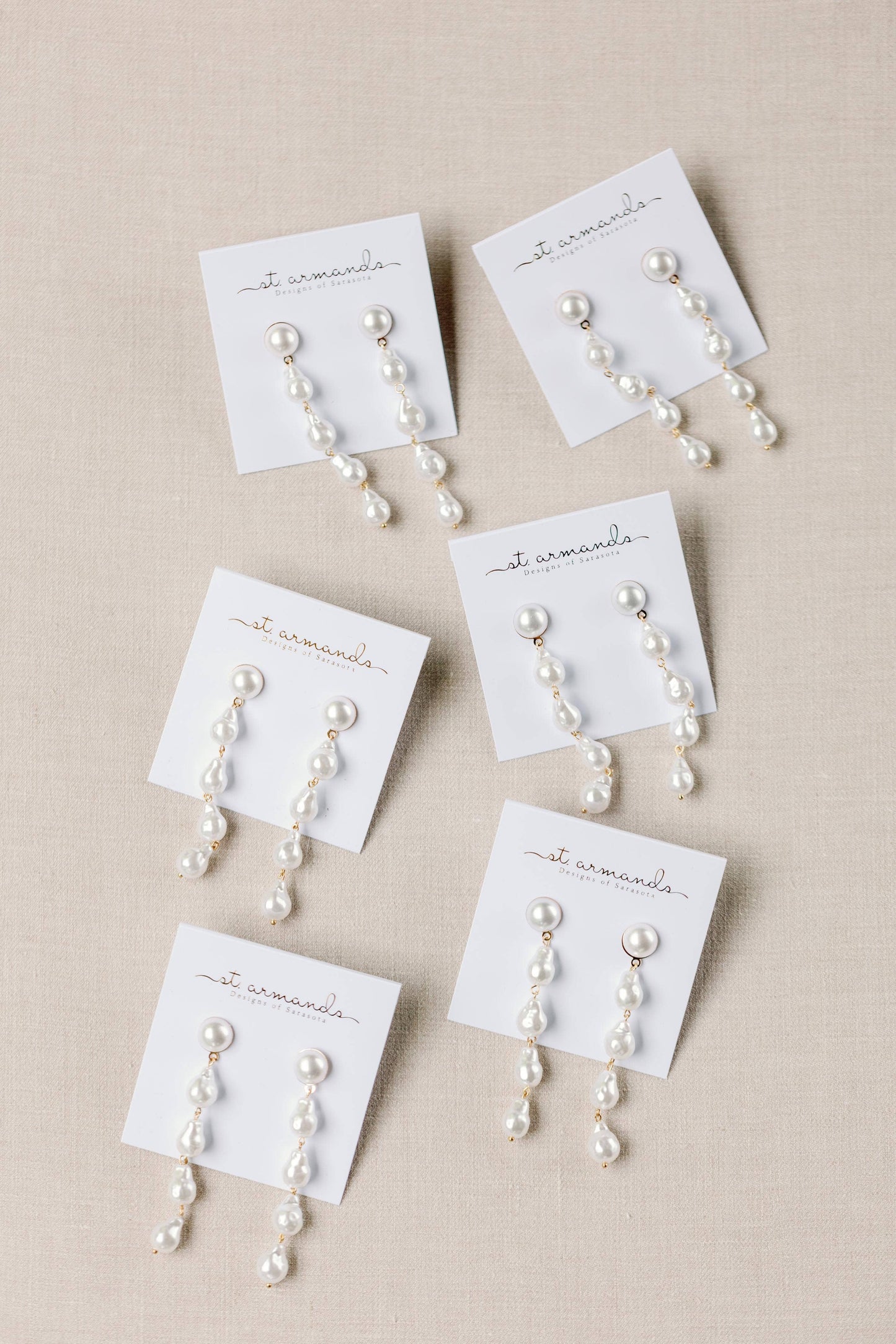St. Armands Design of Sarasota- Natural Pearl Statement Drop Earrings