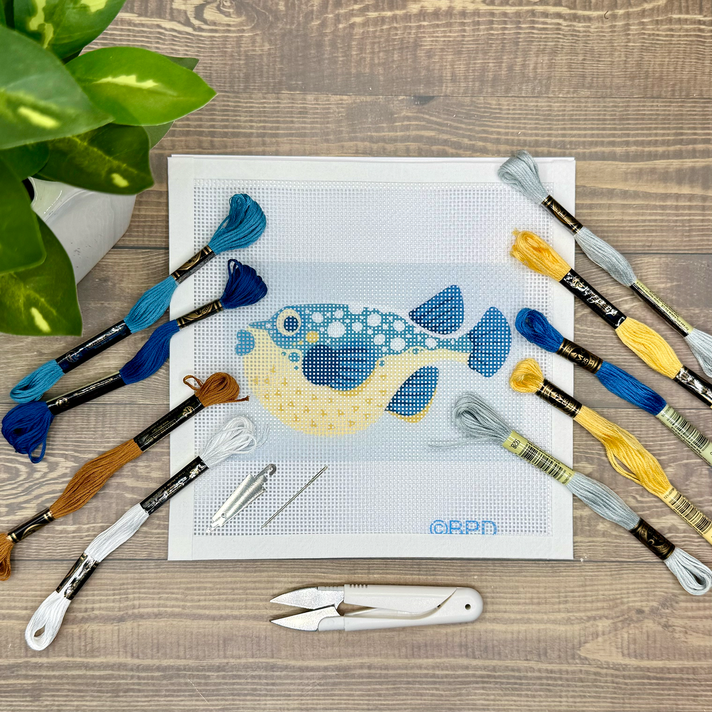 Blue Poppy Designs - Pufferfish Needlepoint Kit