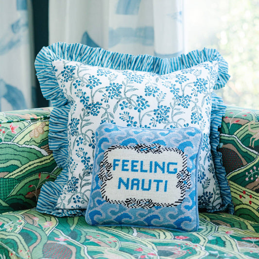 Feeling Nauti Needlepoint Pillow