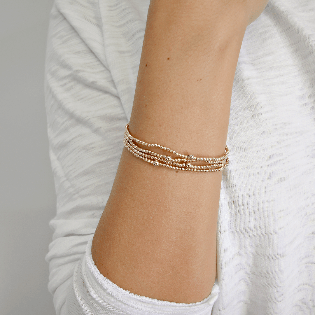 erin gray - 2mm Gold Filled Waterproof Karma bracelet (with single 4mm)