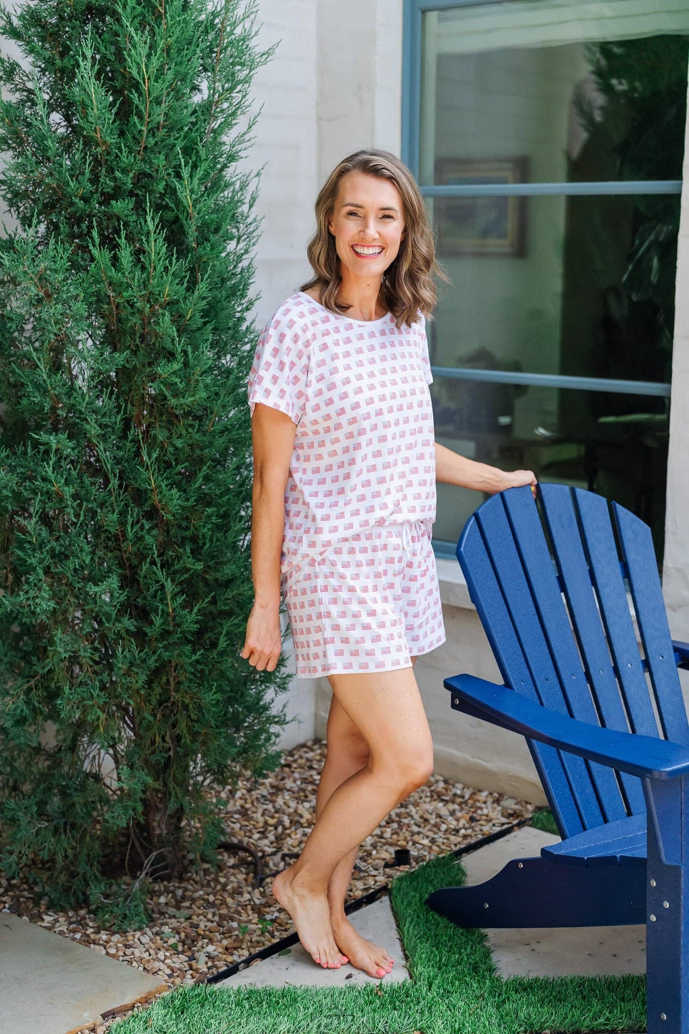 Lila + Hayes - Riley Women's Pajama Short Set - American Flag