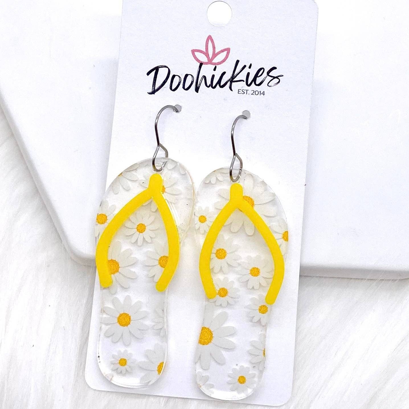 Doohickies - 2.25" Flip Flop Acrylics -Summer Earrings