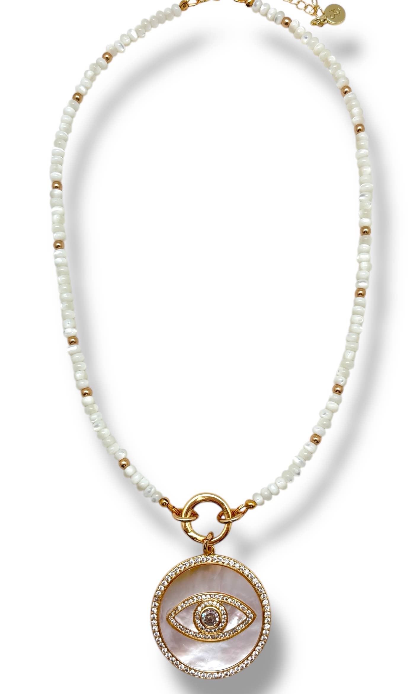 Shiver + Duke - Mother of Pearl Beaded Necklace
