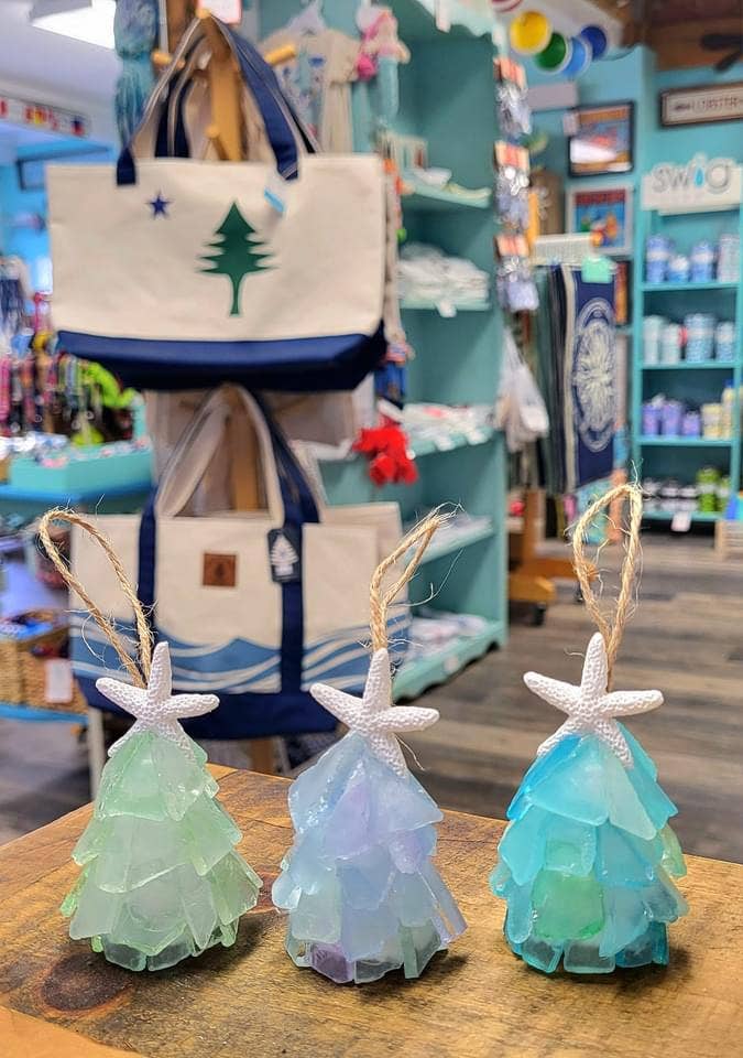 Sea Glass 3D Christmas Ornament - Personalized Tag