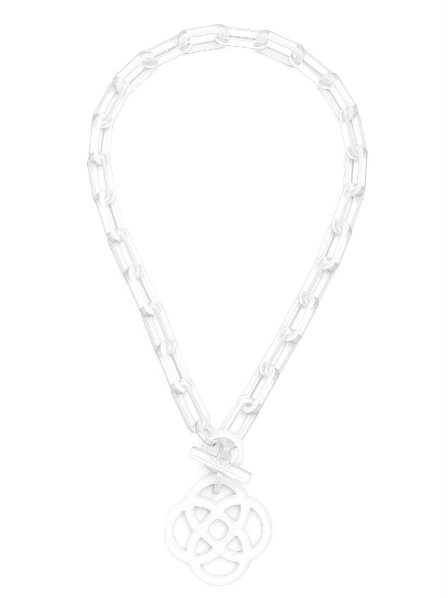 ZENZII Jewelry - Resin Quatrefoil Link Collar Necklace