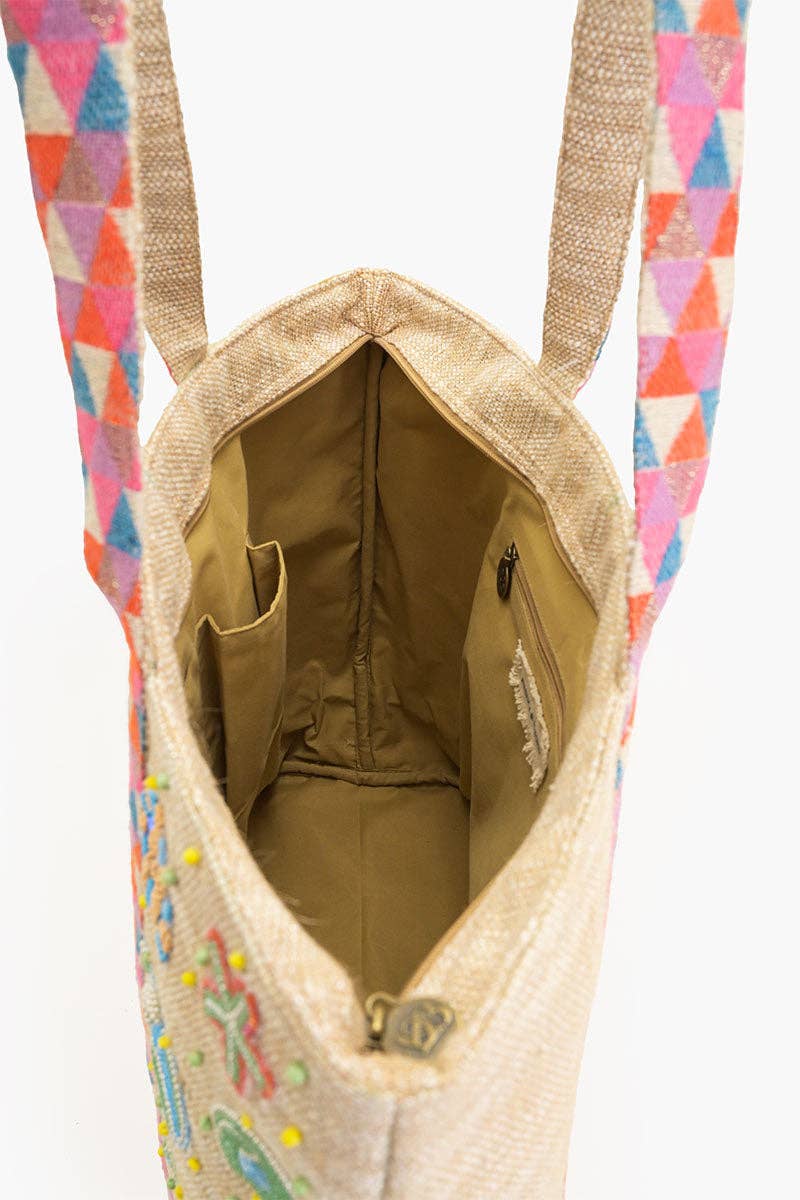 America & Beyond - Crab Shell Embelished Boat Tote