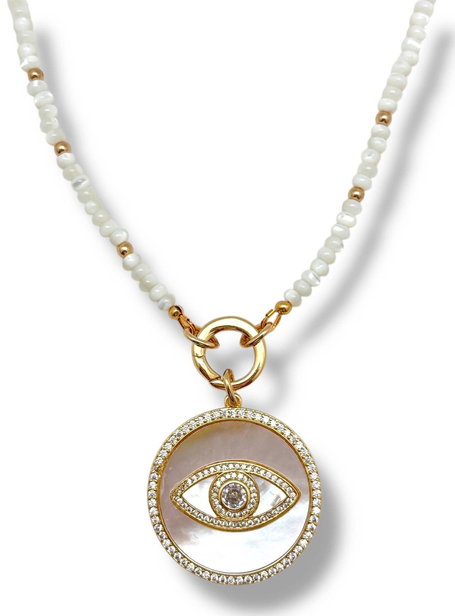 Shiver + Duke - Mother of Pearl Beaded Necklace