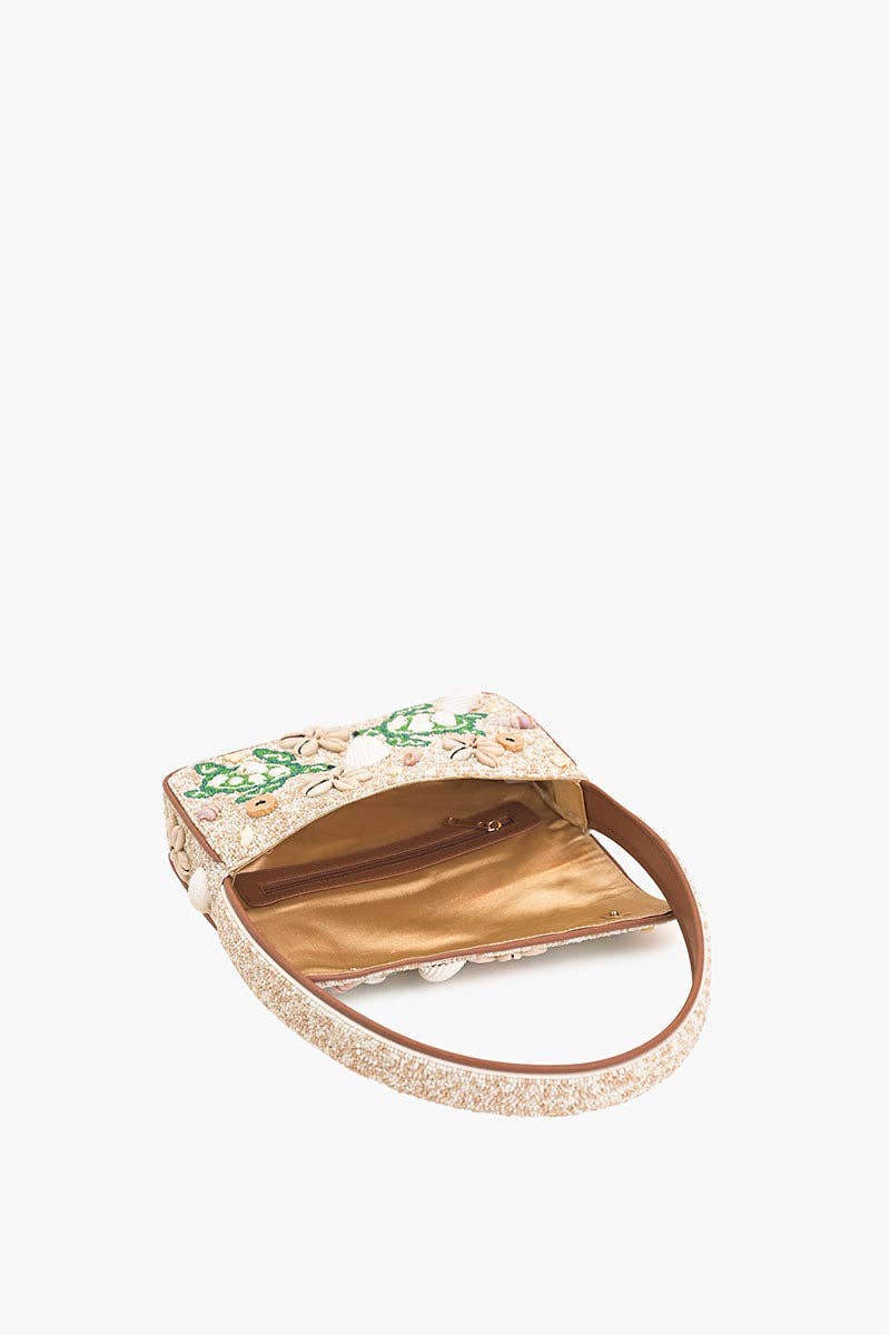 America & Beyond - Sea Turtle Shell Beaded Shoulder Bag