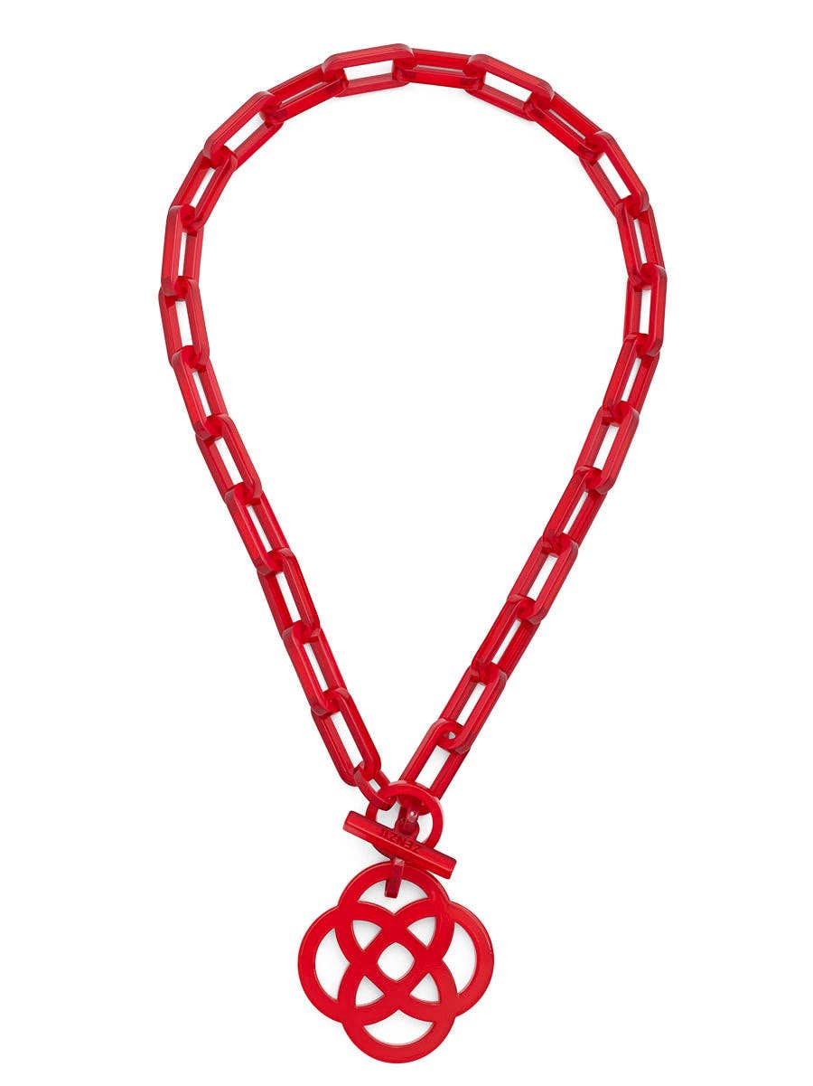 ZENZII Jewelry - Resin Quatrefoil Link Collar Necklace
