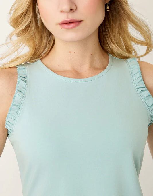 Spartina - Shirley Ruffle Tank Tideglass Light/Pastel Blue