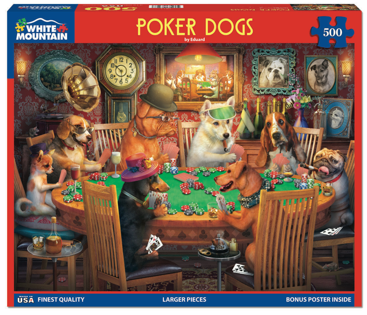 White Mountain- Poker Dogs 500pc Puzzle