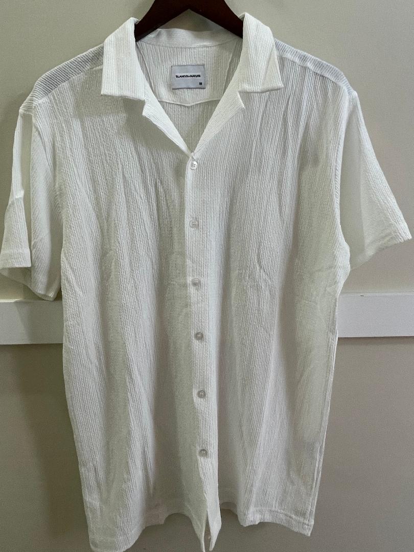 Blanco- Men's S/S Camp Shirt- Off White
