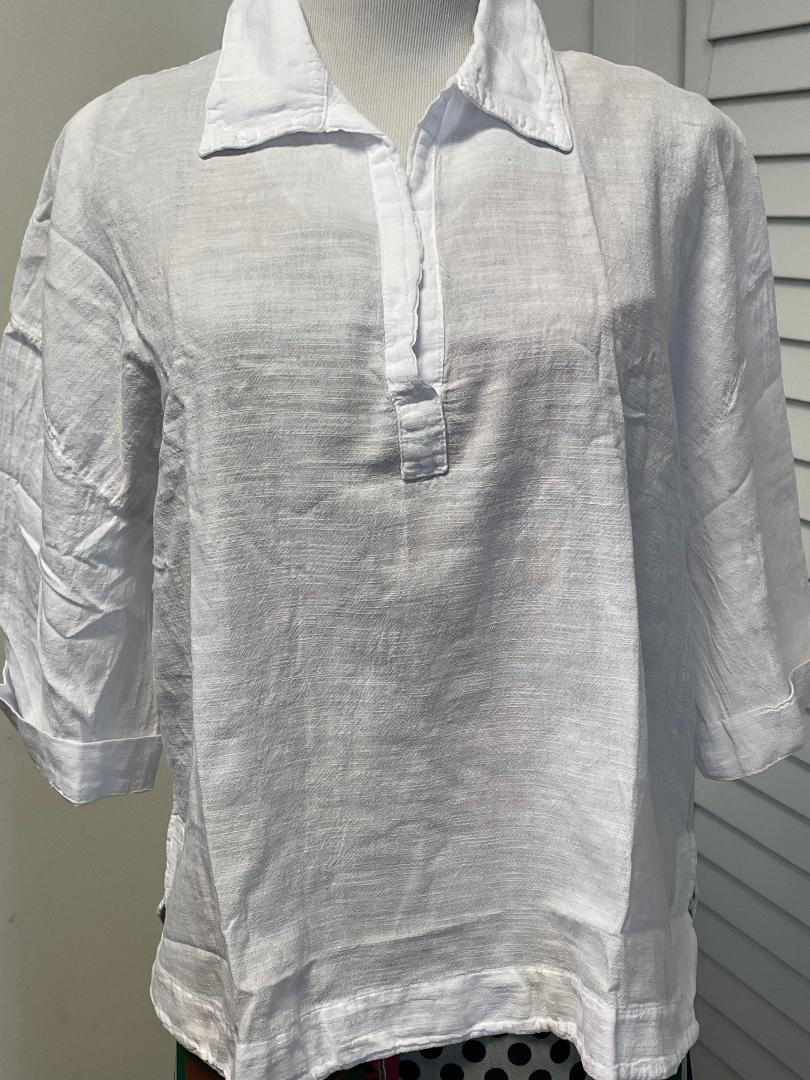Blanco-woman's Oversized Collard Top
