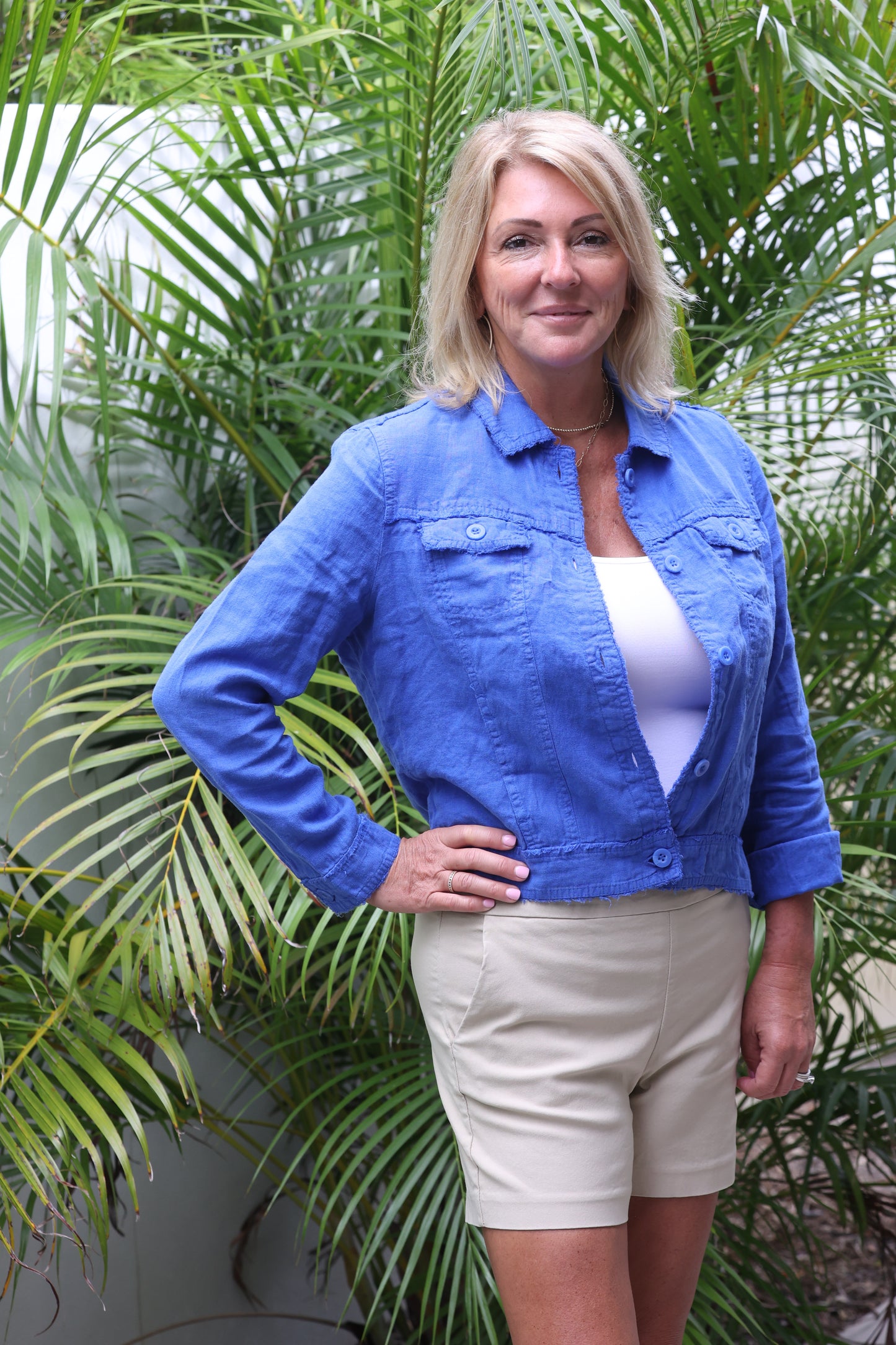 Lulu B - Linen Travel Jacket - Blue