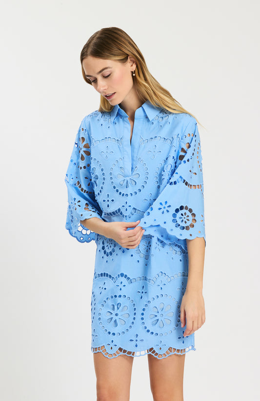 Tyler Boe - Penny Eyelet Tunic Dress - Vista Blue