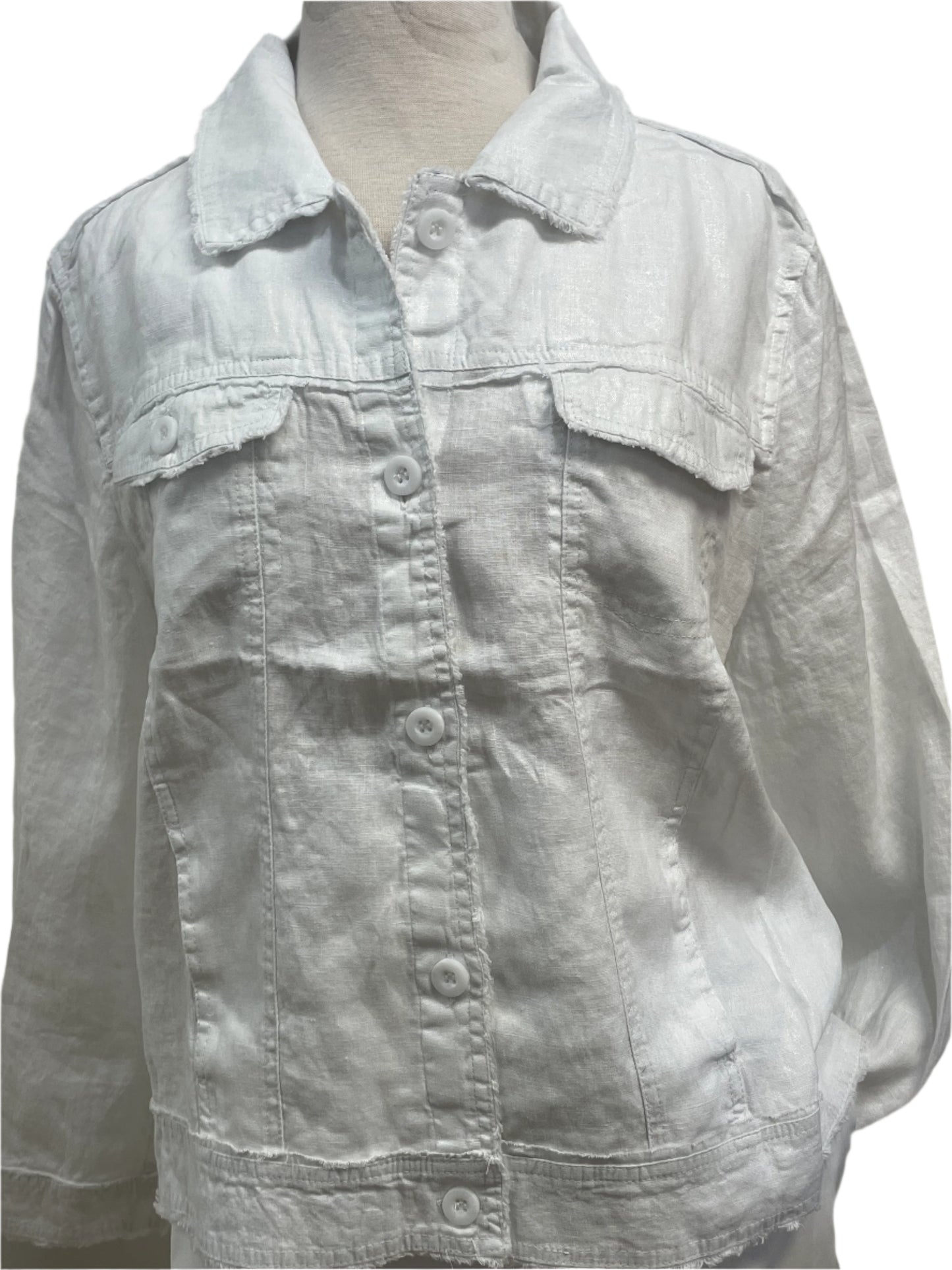 Lulu B - Linen Travel Jacket White Metallic