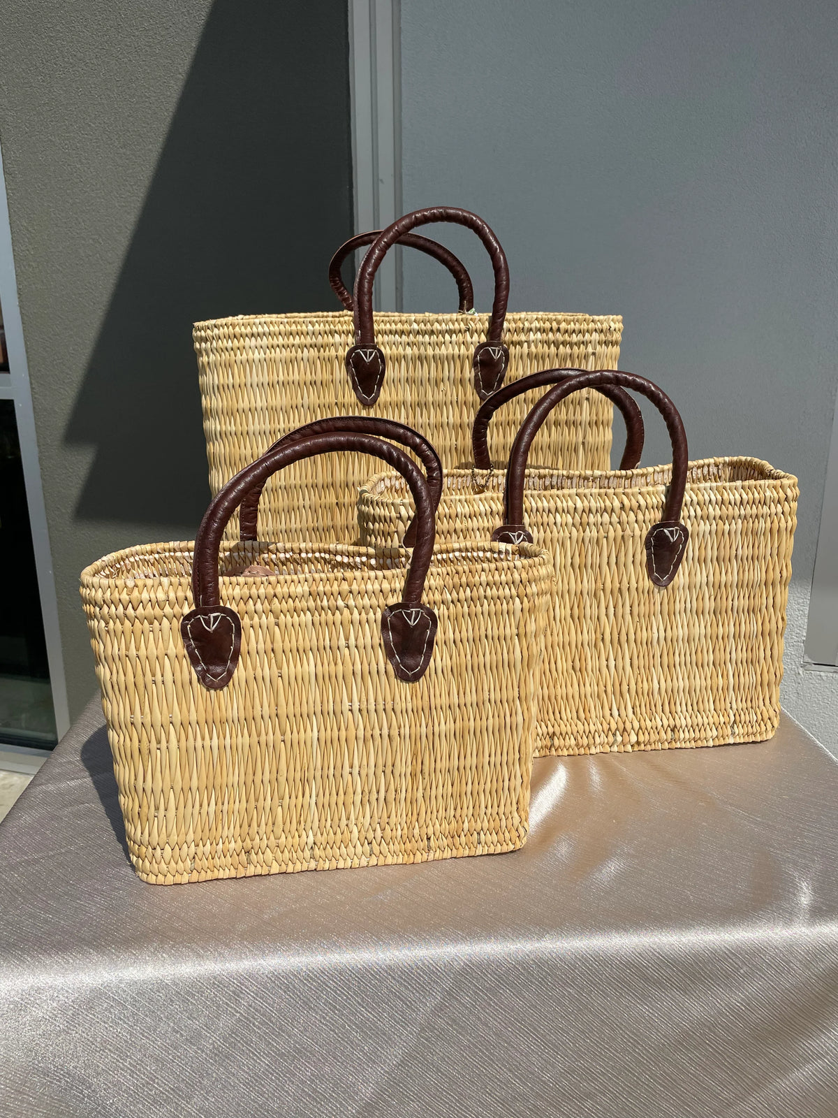 The Winding Road - Moroccan Market Baskets-Natural, Shoulder Strap