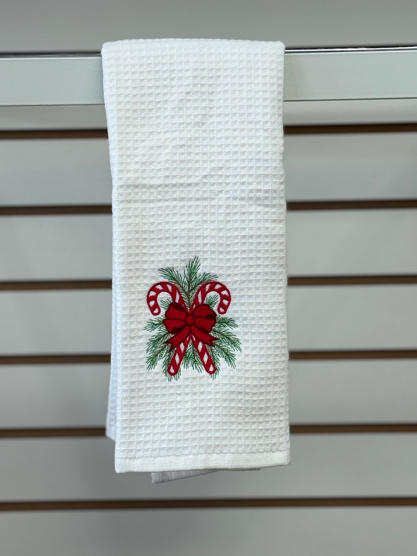 Candy Cane Waffle Weave Hand Towel