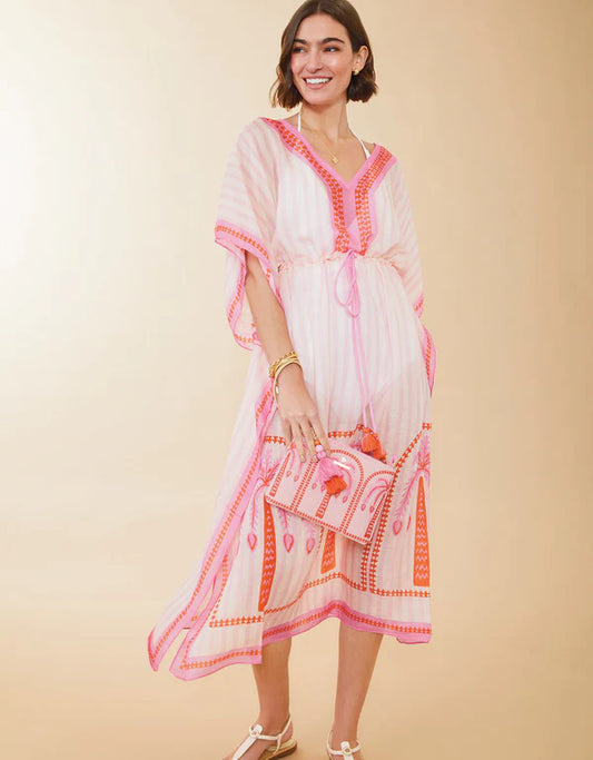 Spartina - Long Kaftan Palm Stripe
