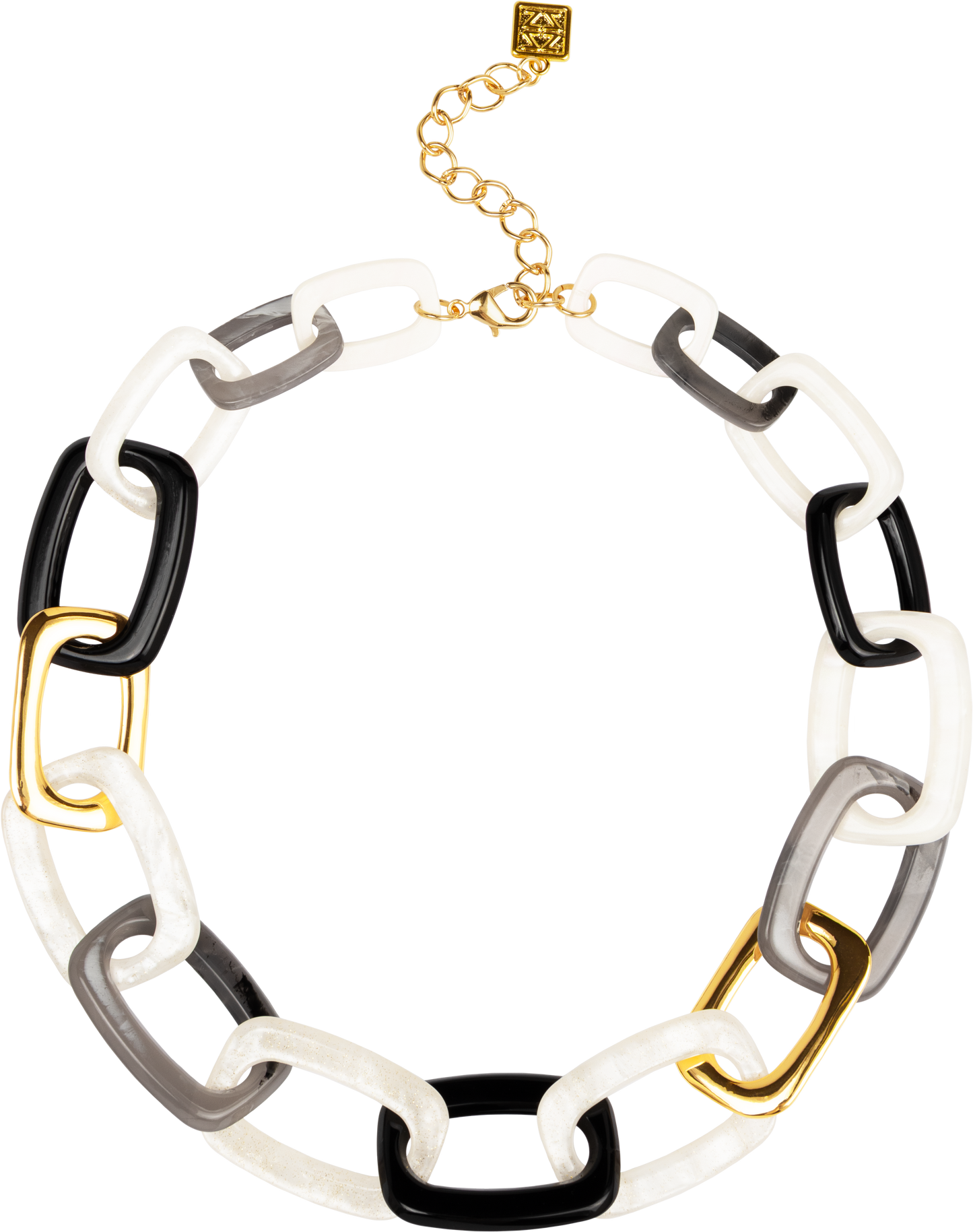 ZENZII - Glittering Resin Link Chain Collar Necklace