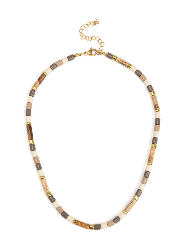 Zenzii - Ombre Cylinder Bead Short Necklace